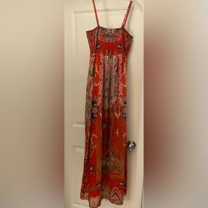 Orange summer maxi dress
